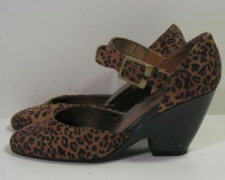 Impo Microfiber Cheetah Print Ankle Straps Wedge Heels New Womens Size