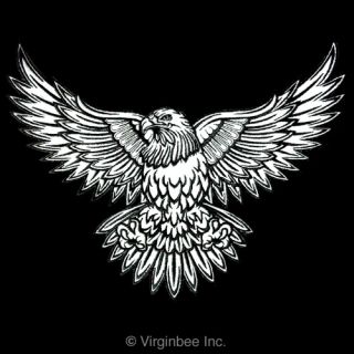 Huge Bald Eagle Tattoo Reflective Embroiderd Patch USA Symbol Biker