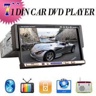 Single DIN in Dash Car Stereo DVD Player BT TV iPod Radio US