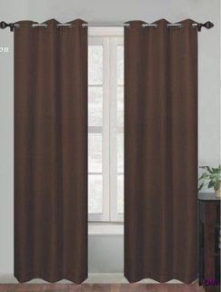  Textured Chocolate Brown Grommet Window Curtains 3 inch Pockets