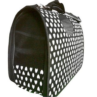 Heart Print Portable Outdoor Dog Cat Carrier For Pets (37 x 24 x 23cm
