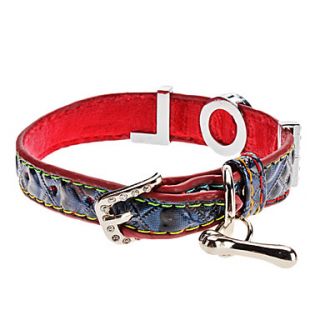 Einstellbare Strass Lol Stil Herz Muster Halsband für Hunde (Neck 15