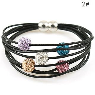 EUR € 12.23   Colorful Beads Zircon Bracciale corda nero (colori