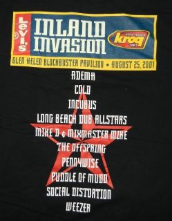  Inland Invasion KROQ T shirt Adema Incubus Offspring Pennywise Weezer