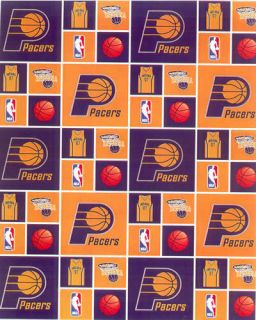 Indiana Pacers Basketball Cotton Novelty Fabric BTY 44