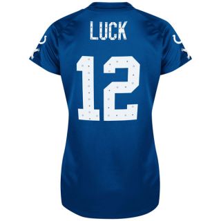 Indianapolis Colts Womens Andrew Luck Blue Draft Him II Jersey Shirt