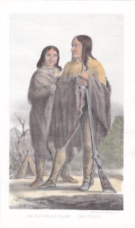 Scarce Old Elk Squaw Utah Indians 1854 Hand Colored Lithograph