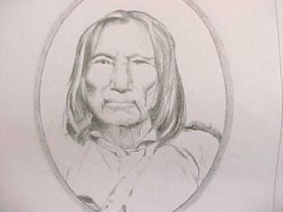Sitting Bear COMANCHE Indian Chief KIOWA Pencil Drawing