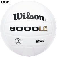 Wilson 6000LE Indoor White Leather Volleyball NHFS Approved