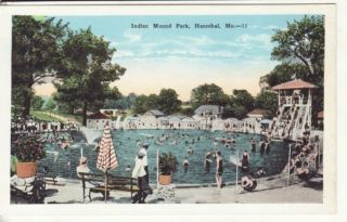 Amusement Indian Mound Park Hannibal MO Postcard