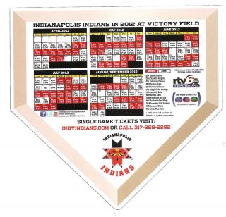 2012 Indianapolis Indians Magnet Schedule
