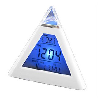 EUR € 6.43   en forma de pirámide colorida luz digital despertador