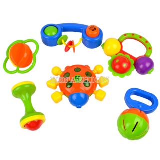 Lovely Childrens Baby Toys Plastic Colorful Hand Shake Bell Ring