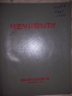 1950s Hevi Duty Industrial Oven Manual Single Chamber S