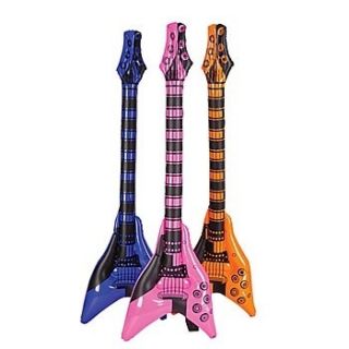42 Inflatable Blue Flying V Shaped Electric Guitar Musical Instrument