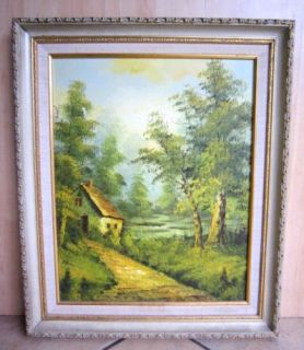 Inness Cottage in The Country Painting in Frame