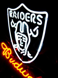Budweiser Oakland Raiders Football Neon Light Sign ME061