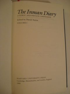 1985 The Inman Diary 2 Vols Illustrated w Slipcase