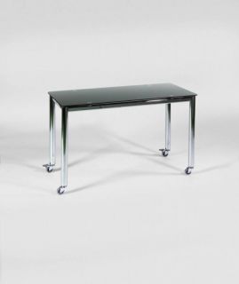 Modern Black Glass Top Desk Table Office Cart 27731