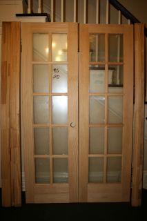 Pair of Pine Wood Interior French Doors 10LITE 24 x 80