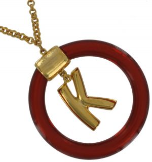 Lucite K Initial Pendant Necklace