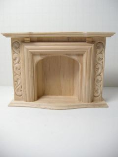 Dollhouse Hand Carved Jamestown Fireplace by Big R