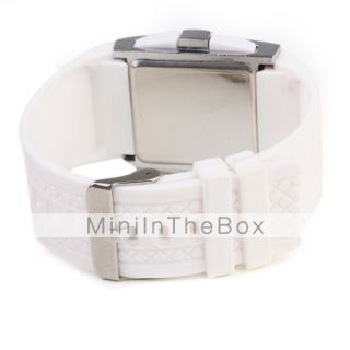USD $ 5.59   Silicone Band LED Red Light Fashion Wrist Watch   White