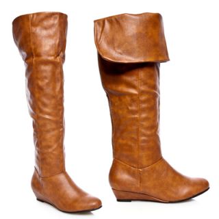Sleek Fold Unfold Cuff Knee High Over The Knee High Subtle Wedge Boots