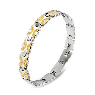 USD $ 6.59   Womens Golden Butterfly Titanium Steel Bracelet,