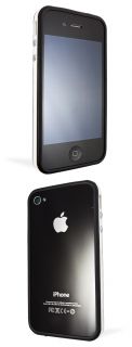  Cover TPU w Metal Buttons for Apple iPhone 4 s 4S Black White