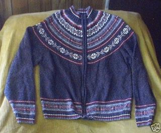 Tiara International Zippered Cardigan Sweater Cotton Blend Misses