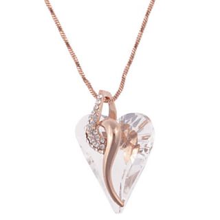 EUR € 8.64   Rose Gold Plated Necklace Corazón de Cristal, ¡Envío
