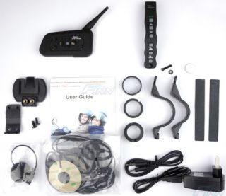 Bluetooth Motorcycle Helmet Intercom Headset 1km Dual Kit 2pc w Remote