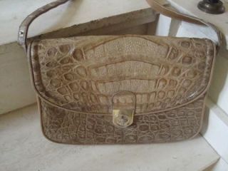 Irv Retro Vtg Genuine Crocodile Alligator Shoulder Bag Handbag