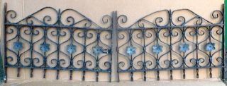 Matching Pair of Antique Iron Window Gates