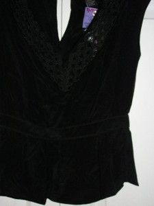 NWT$140 Isabel Lu Black 100 Silk Dressy Blouse Top M