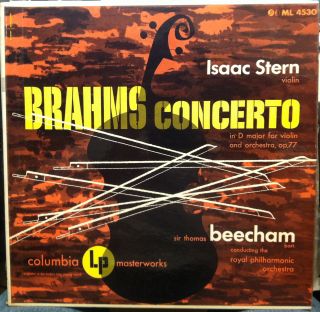 Isaac Stern Beecham Brahms LP VG ml 4530 Vinyl Record