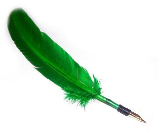 Royal Blue Ostrich Feather Removable Quill Pen