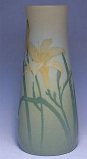 Rookwood 8 7 8 Vellum Yellow Lilies Irene Bishop Artist Marked Circa