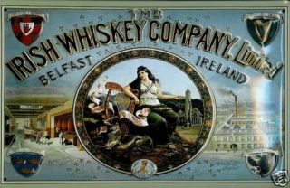 Irish Whiskey Company Belfast embossed metal sign