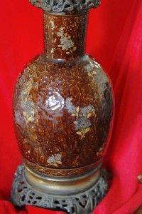 Antique 1930s Chinese Porcelain Hand Painted Vase Lamp