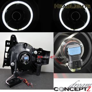 07 11 Toyota FJ Cruiser Projector Headlights Halo Black Front LED