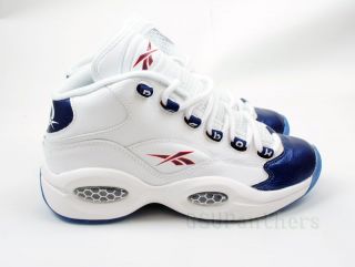  Question White Pearlized Blue Youth Kids Sz 3 6 Allen Iverson