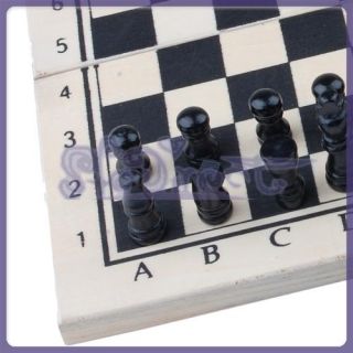 Ivory Blk Travel Wooden Chess Set in Foldable Board Box