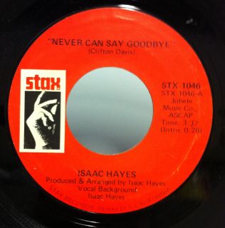 ISAAC HAYES never can say goodbye / i stand accused 7 Mint  STX 1046
