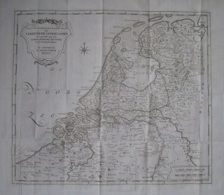 Antique Map Tirion 1752 Holland Netherlands Isaak Tirion