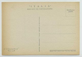    Italian Ocean Liner Steamer Steamship Ship   Adv Postcard Greeting
