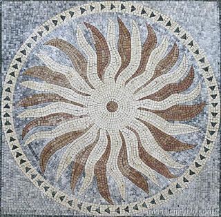 Italian Sun Mosaic Marble Wall Floor Inlay Art Tile