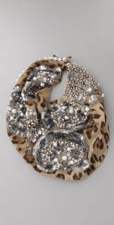 ROARKE new york Le Charlot Beaded Leopard Bib Necklace