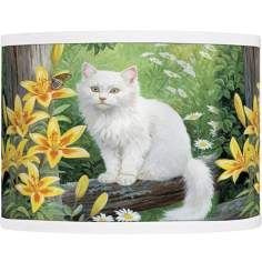 cat and butterfly giclee lamp shade 13 5x13 5x10 spider